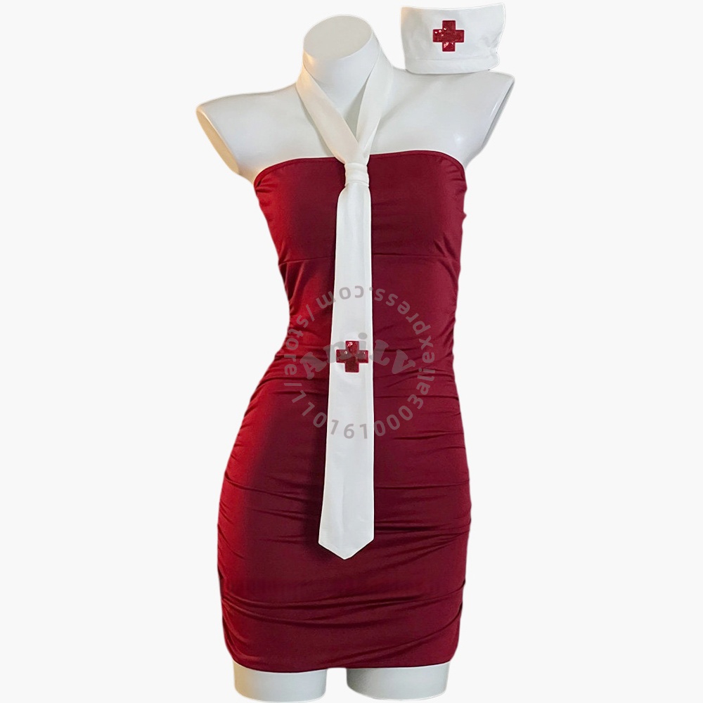 Anime Cosplay Nurse - AniLV Nurse Uniform Vampire Doctor Red