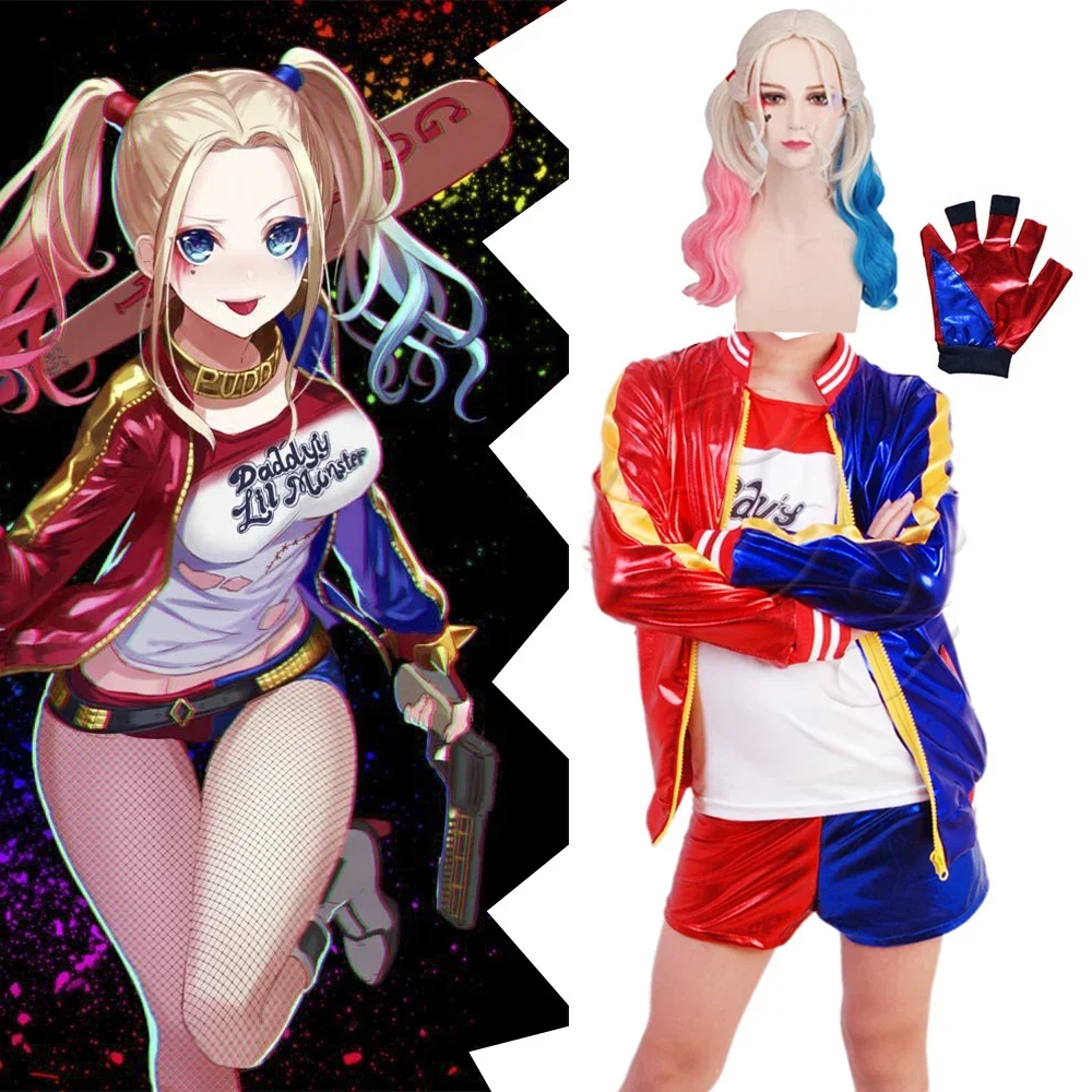 【Retro Punk Jester Harley Cost - Anime Harley Quinn Cosplay recensie en prijs