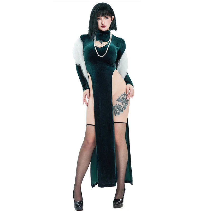 Sexy Velet Furry Cape Dress Wi - Anime Cosplay One Punch Man recensie en prijs