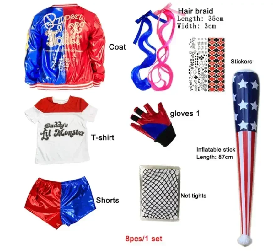 Kids Girls Harley Costumes Cos - Anime Harley Quinn Cosplay recensie en prijs