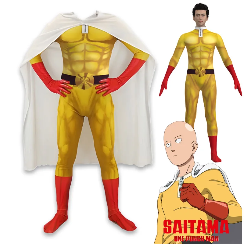 Saitama Full Cosplay Set One P - Anime Cosplay One Punch Man recensie en prijs