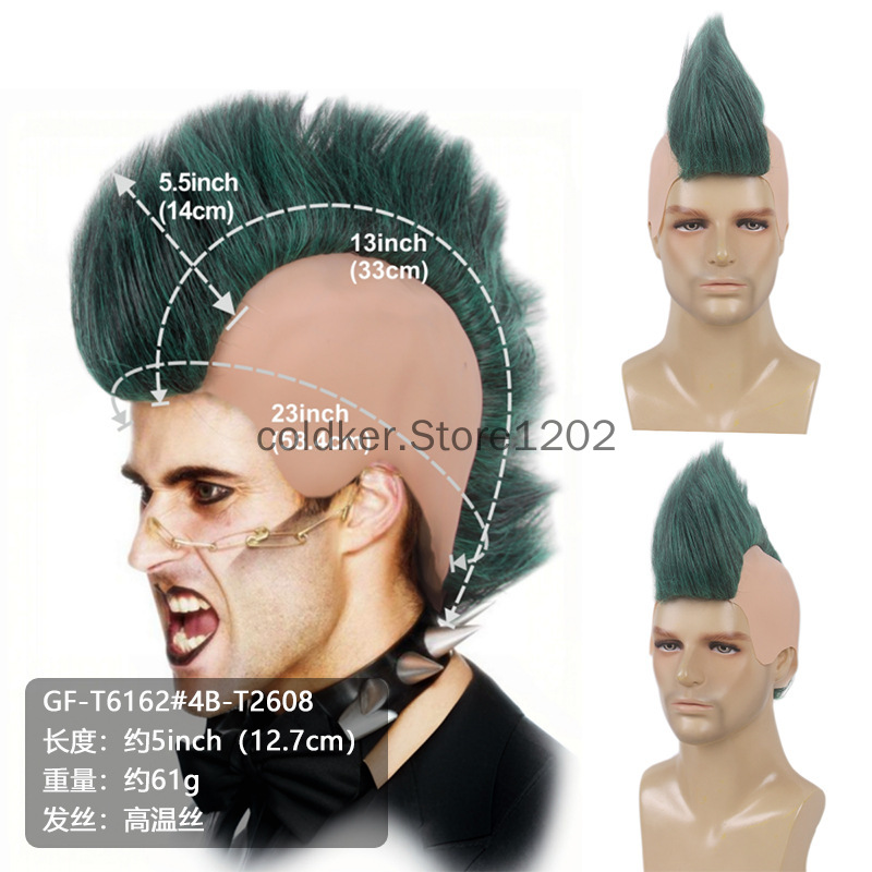 Men's Punk Mohawk Spiky Wig Re - Anime Cosplay With Red Hair recensie en prijs