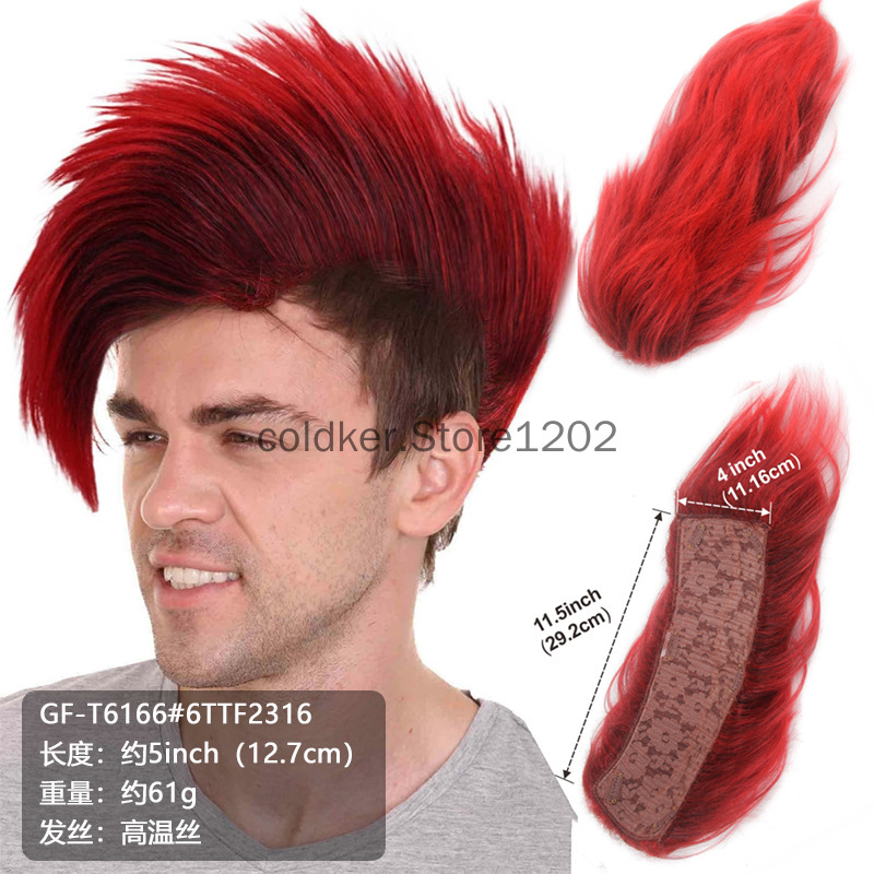 Men's Punk Mohawk Spiky Wig Re - Anime Cosplay With Red Hair recensie en prijs